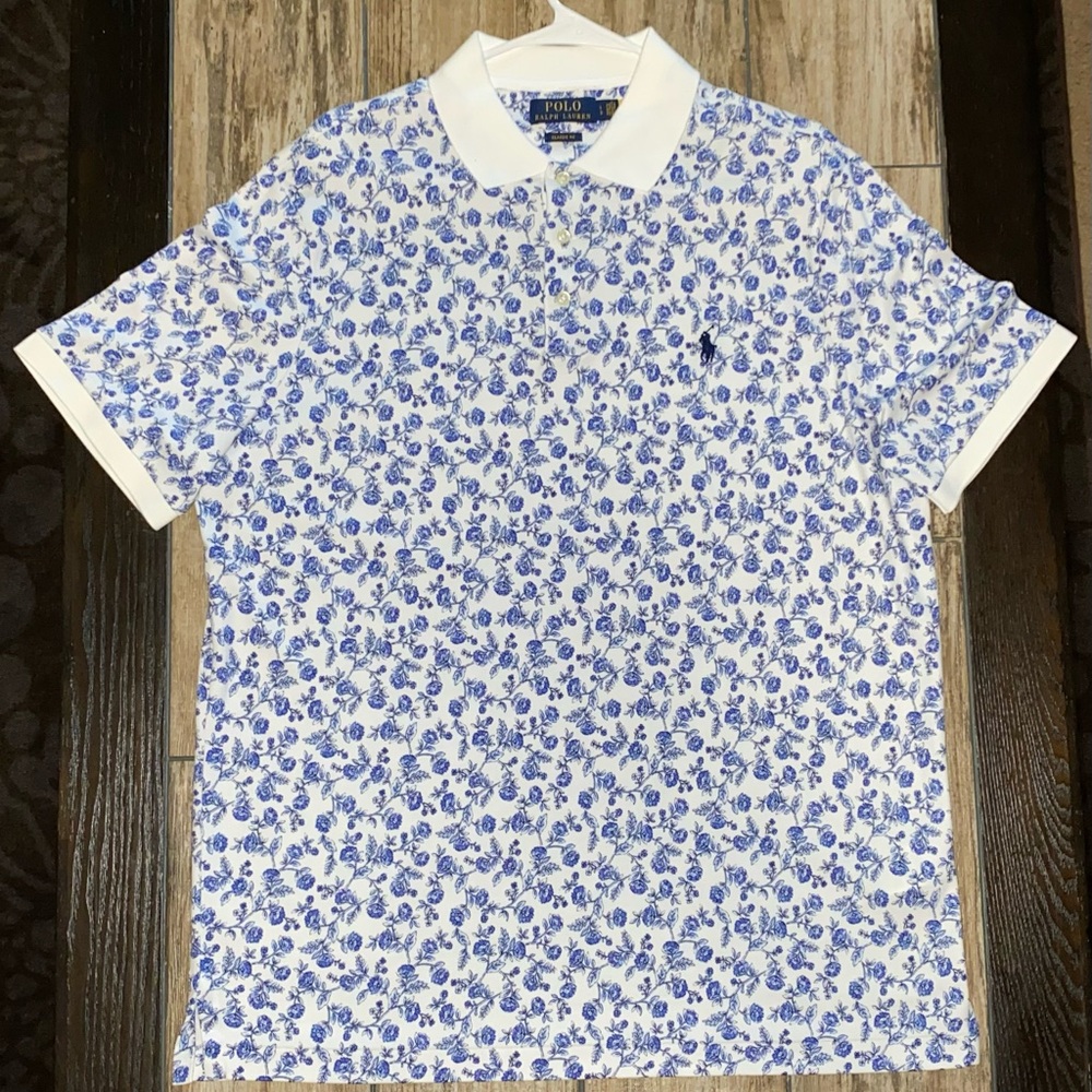 Polo Ralph Lauren, Classic Fit, Men’s Sz L Polo shirt New Tag Blue Flowed shirt